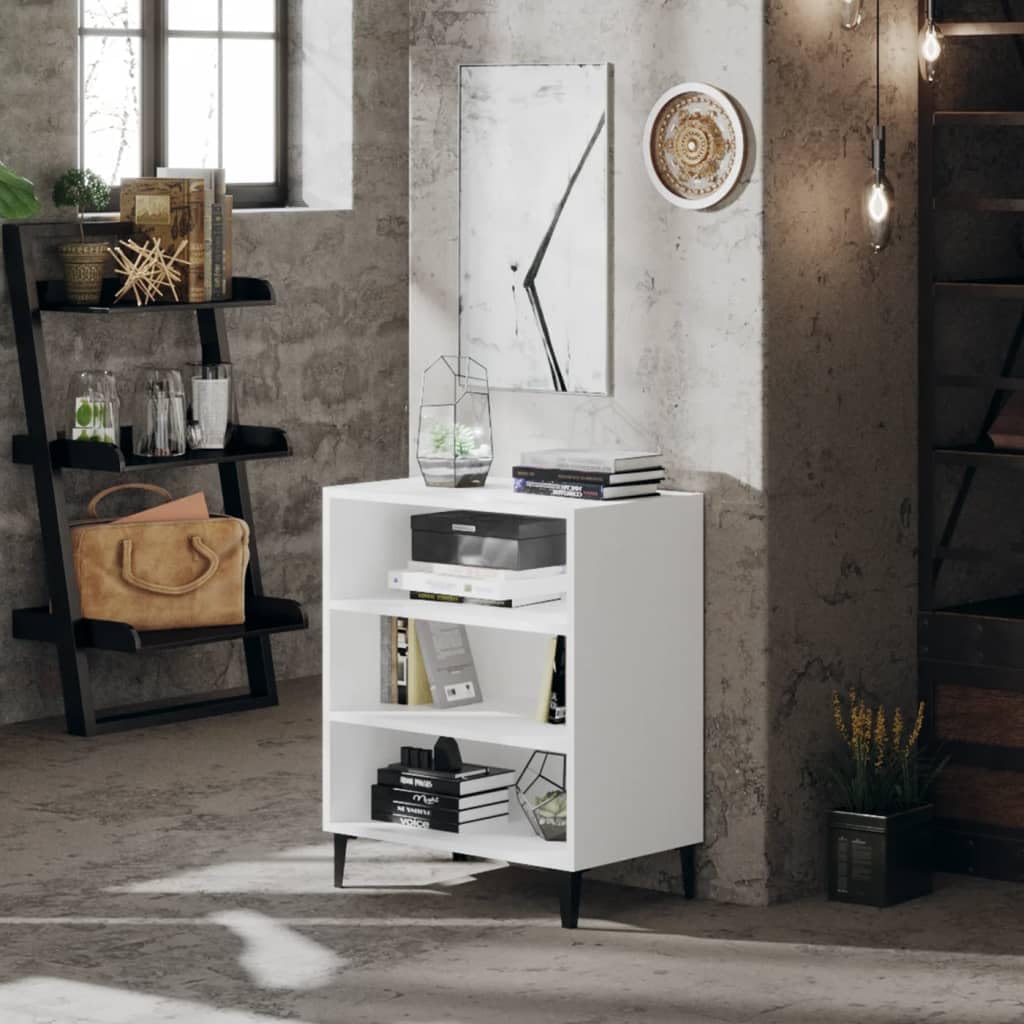 Credenza Bianca 57x35x70 cm in Legno Multistrato Dispensa Cucina Mobile Bagno Mobiletto Multiuso Mobile Cucina Salvaspazio per Cucina Camera Da Letto Sala Da Pranzo Soggiorno