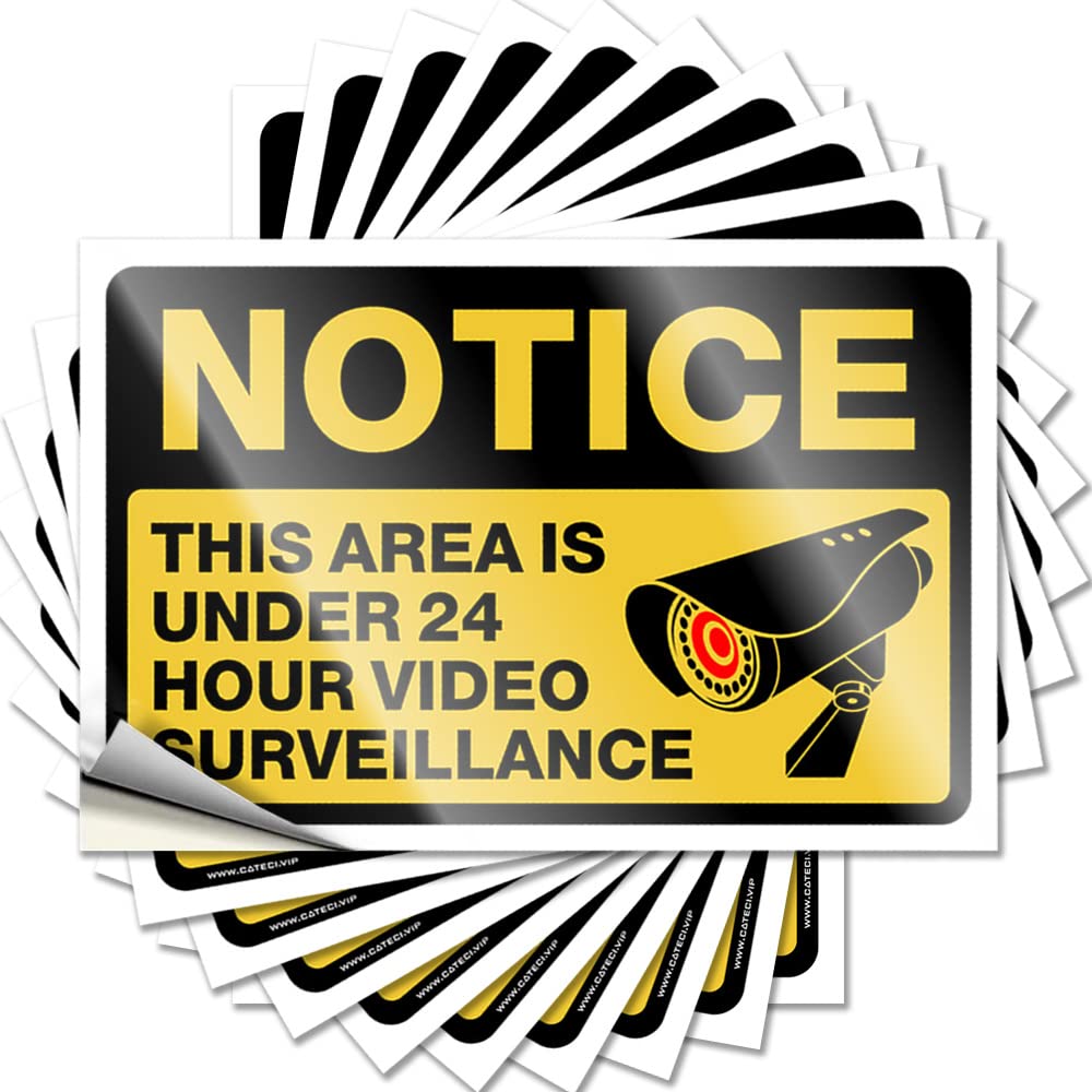 Bumper Sweet Vinyl Sticker | Notice - This Area is Under 24 Hour Video Surveillance Punk for Beer Use(8X12CM)