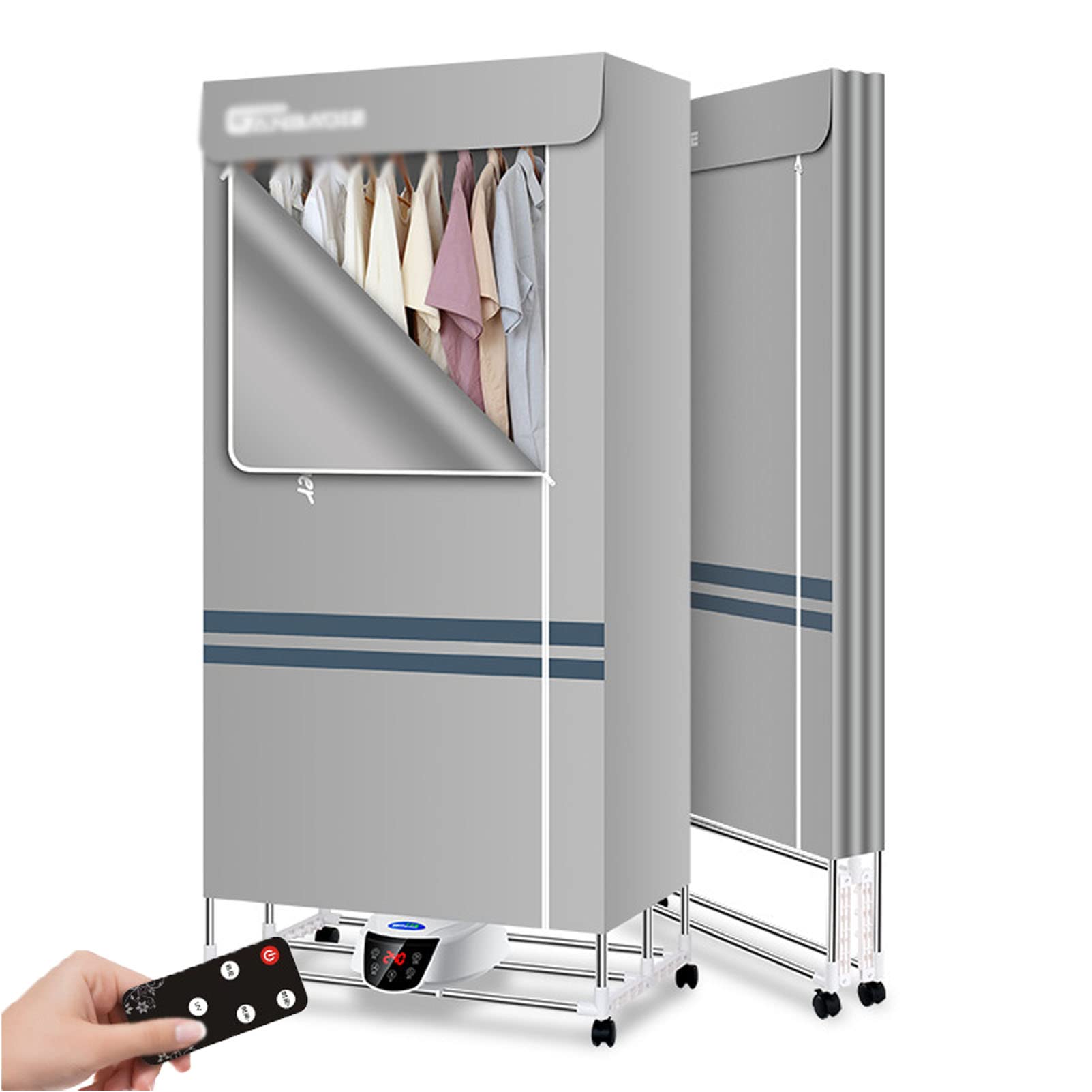 Lsoiup Clothes Dryer 1500W Portable Clothes Airer, 2/3 Tier Folding Electric Clothes Horse Rack Indoor, Foldable Energy Efficient Heated Clothes Dryer Indoor