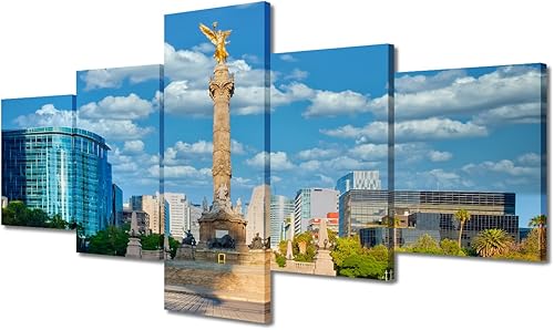 Vista 112 de TUMOVO 5 paneles de arte de pared de volcán en México, impresión sobre lienzo, paisajes naturales, cuadros para dormitorio, decoración del hogar