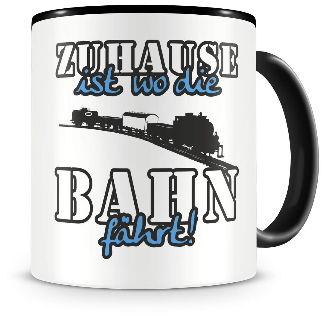 Samunshi Tasse 'Ich Denke An Stricken' - 300ml, Schwarz, Spülmaschinenfest, Witziges Geschenk