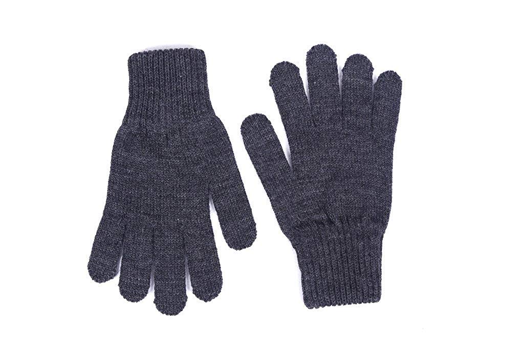 DIGITAL SHOPEE Winter Warm Men & Women Woolen Knitted Hand Gloves Free Size- (Charcoal Grey) 1