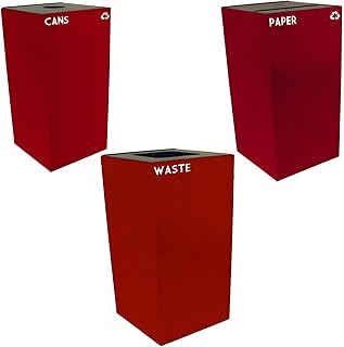 Witt Industries Steel 36-Gallon Geo Cube Recycling Container, Round Opening, Legend 