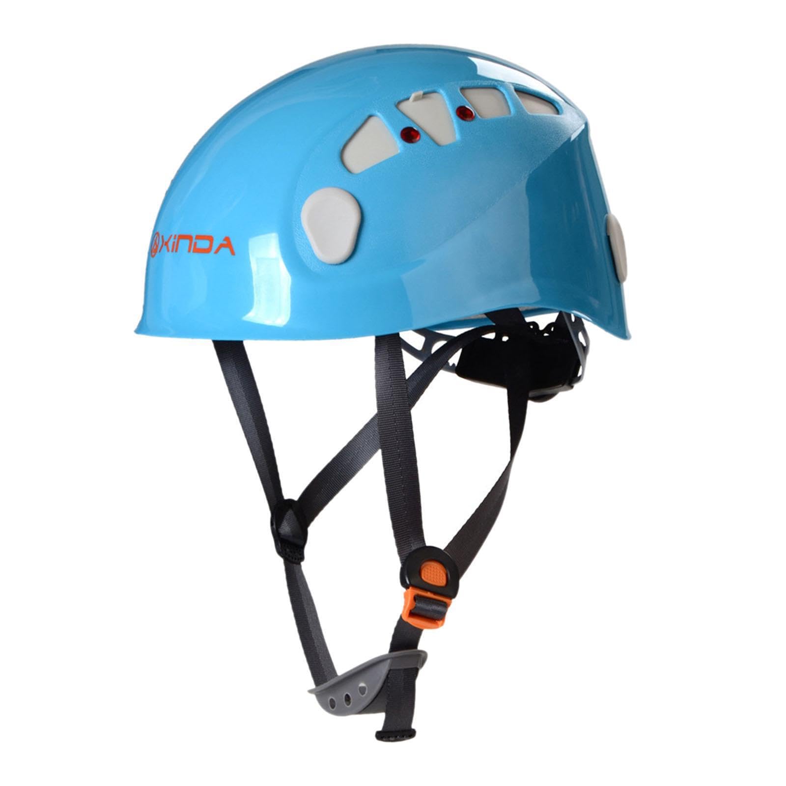 Casque d'escalade, Casque de Chantier pour Hommes, Femmes et Adultes, pour travaux arboricoles, Orange, Bleu, 26x20.5 cm