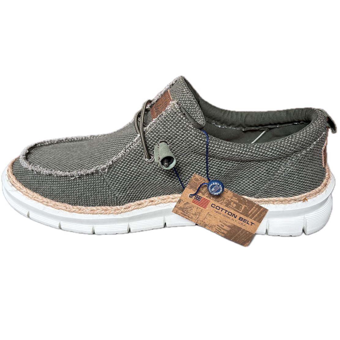 Scarpe Città Mocassini Leggeri Tela Uomo estive con Lacci Elastici Walter URBANSTYLE Soletta Soft in Sughero Lattice
