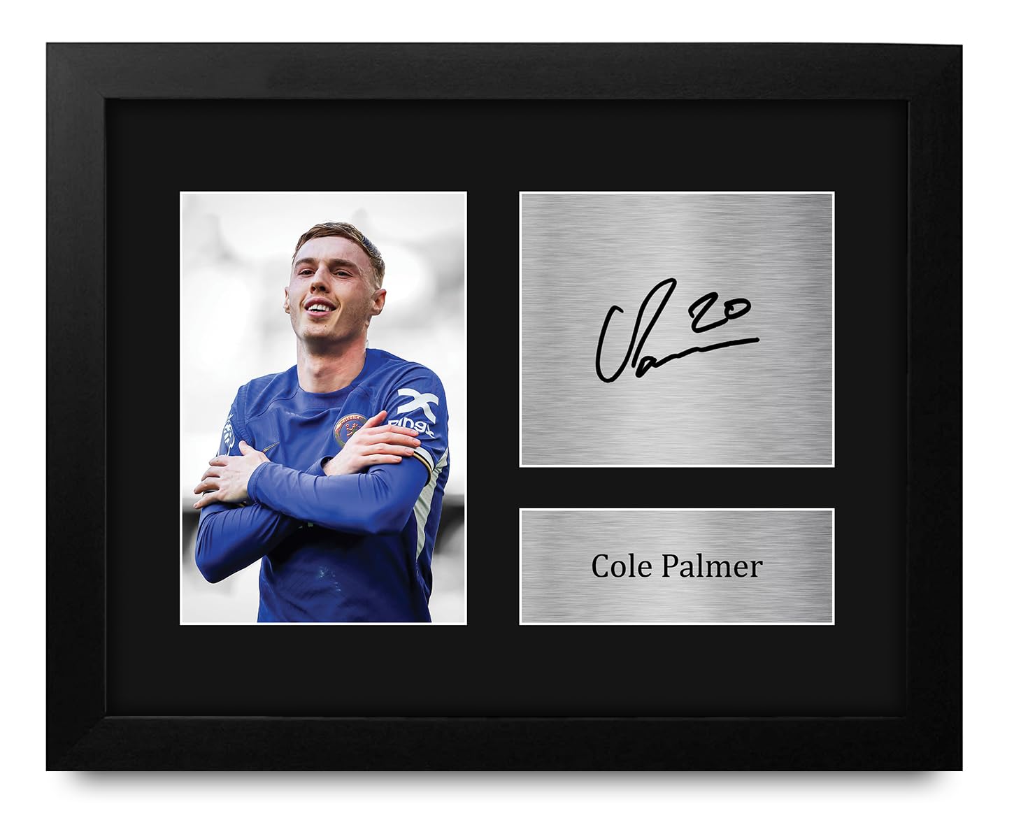 HWC Trading Cole Palmer Chelsea Framed Gifts Printed Signed Autograph Picture for Soccer Fans and Supporters - US Letter Size