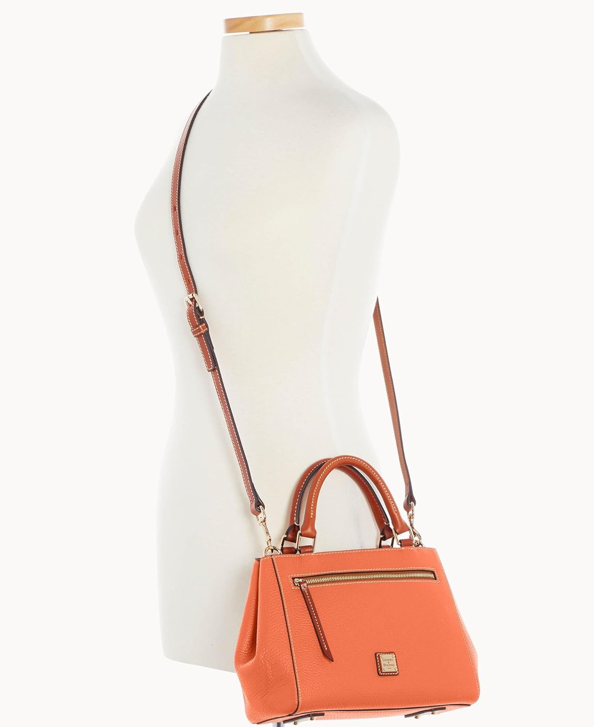 Dooney & Bourke Designer Handbags for Women, Pebble Grain Leather Satchel Bag with Crossbody Strap