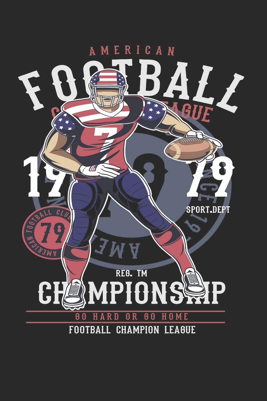 american football player: notebook a5 notebook a5 lined notebook a5 softcover notebook a5 lined notebook