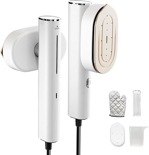 Vaporizador portátil para vaporizador de ropa, 1200 W 2 en 1 pequeño vaporizador de ropa, mini plancha de vapor para viajes y hogar, color blanco