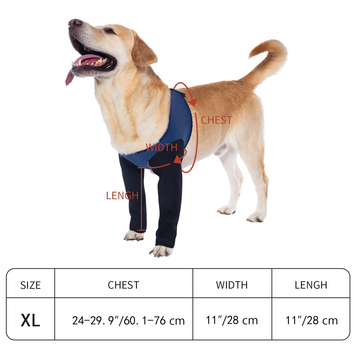 Coodeo Hunde-Genesungsmanschetten, eine Alternative zu dem Halskonus, Abriebfeste Hunde-Genesungskleidung, waschbar und wasserdicht, verhindert das Lecken und Bissen von Wunden beim Tier（Blau，XL