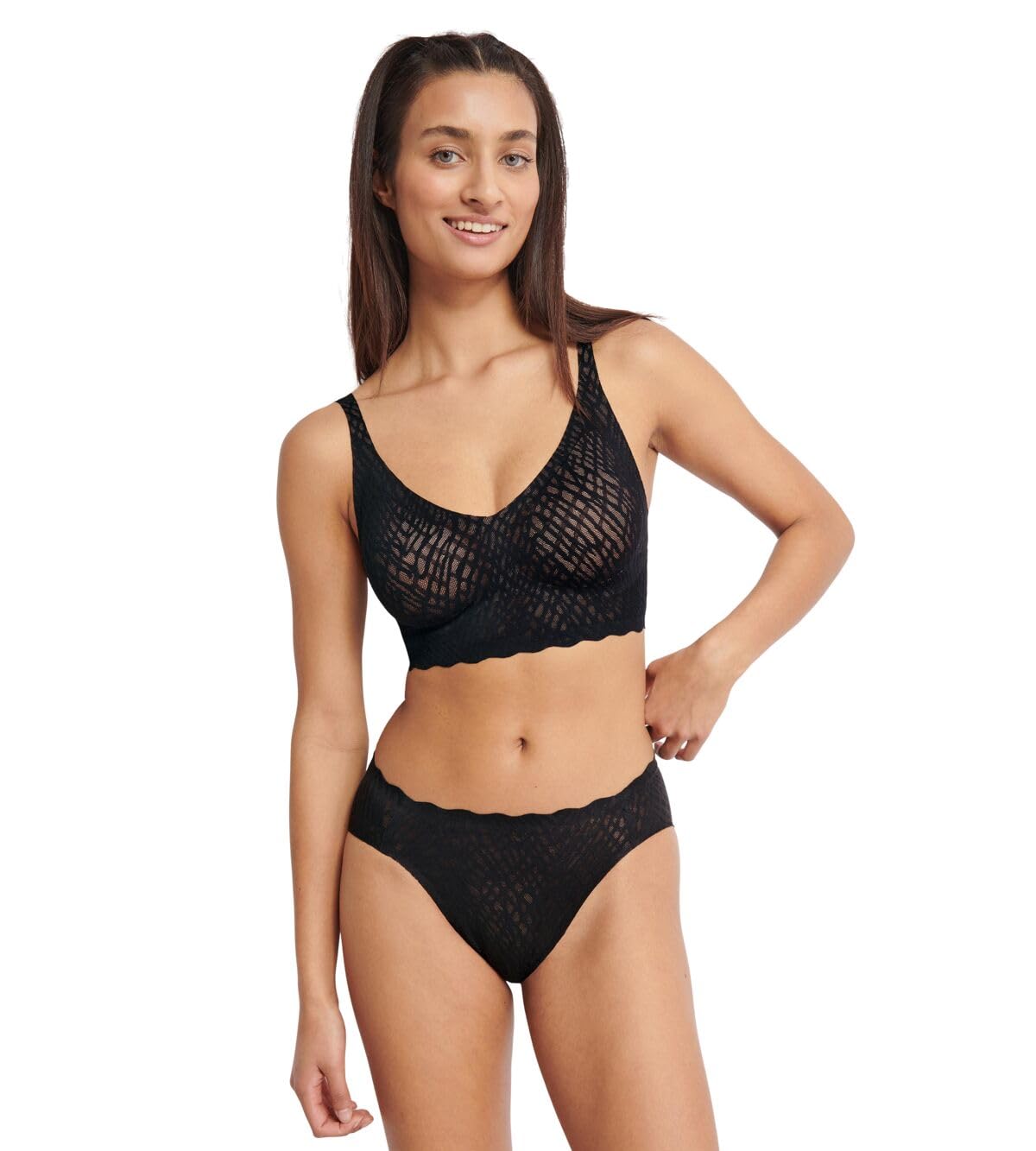 Sloggi Women's Zero Feel Bliss Bralette Bra, Black, XL
