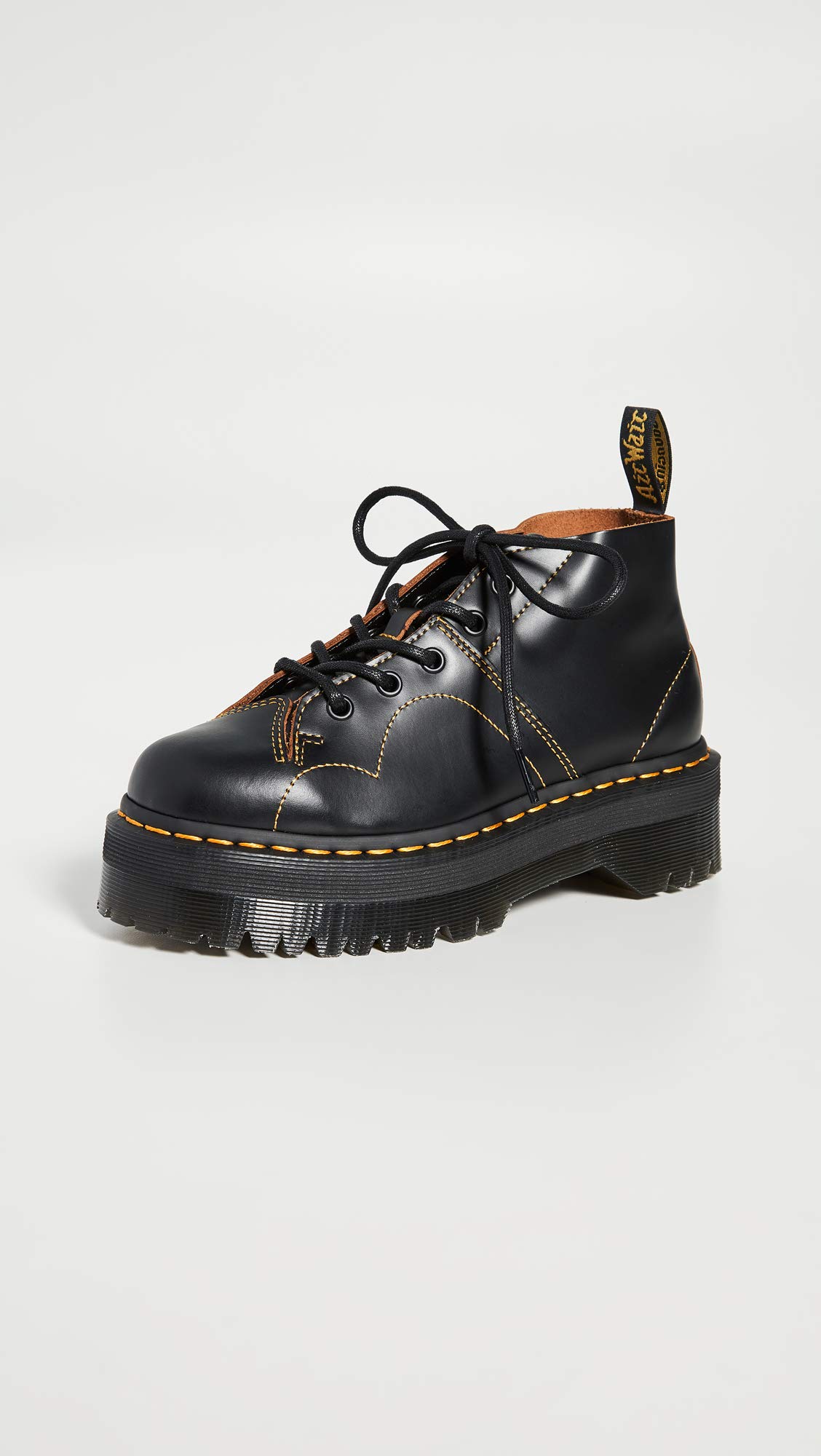 Dr. Martens Unisex-Adult Church Quad, Black Vintage Smooth, 5