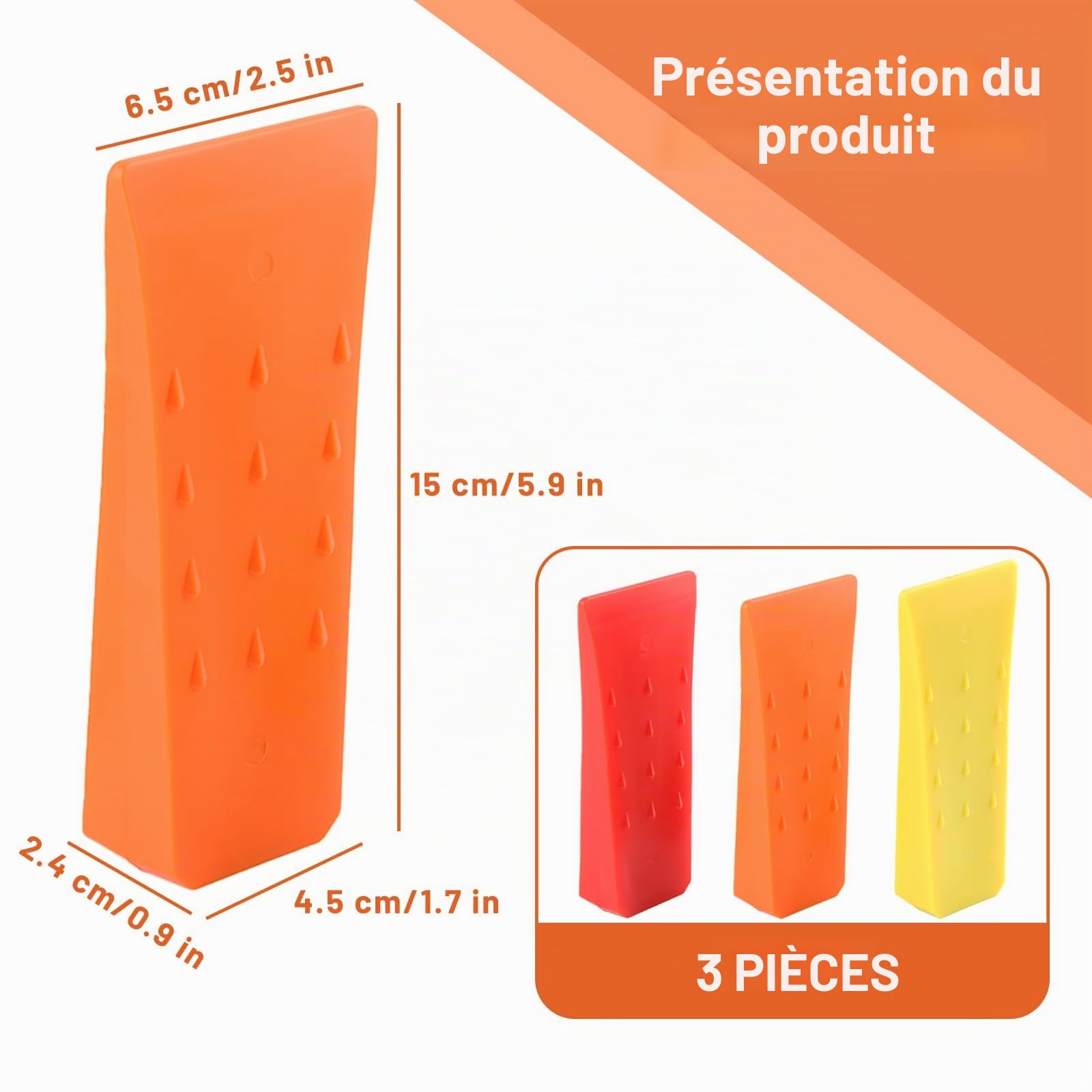 3 Pièces Cale Plastique, badaren Coin pour Fendre Le Bois, Cales en Plastique, avec Poche, Robuste Et Durable, Outil Accessoire pour Bûcheron
