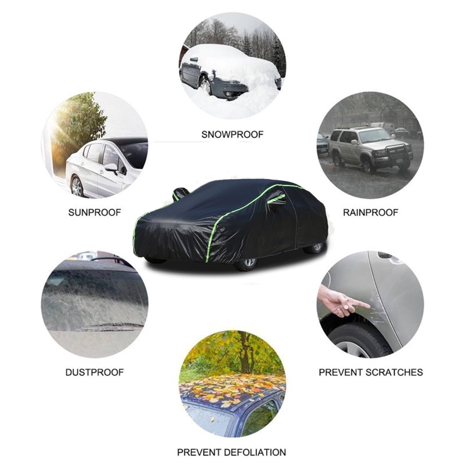 Cubierta Coche Accesorios para Chery OMODA 5, Funda Impermeable para Exteriores de Cuatro Estaciones, Lona Coche Exterior Invierno Antinieve