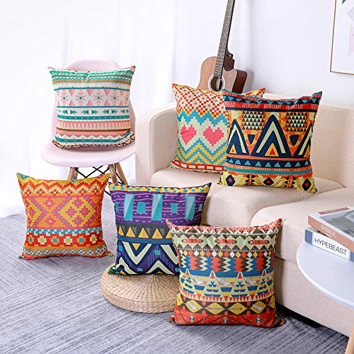 Artscope 6er-Set Dekorativ Kissenbezug 45 x 45 cm, Polyester Leinen Kissenbezüge Dekokissen Kissenhülle Set Kissen Fall… – Bild 5