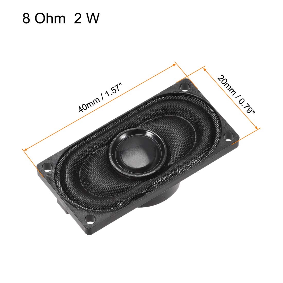 uxcell 2W 8 Ohm DIY Magnetic Speaker 20mm X 40mm Square Shape Replacement Loudspeaker for Laptop 4pcs