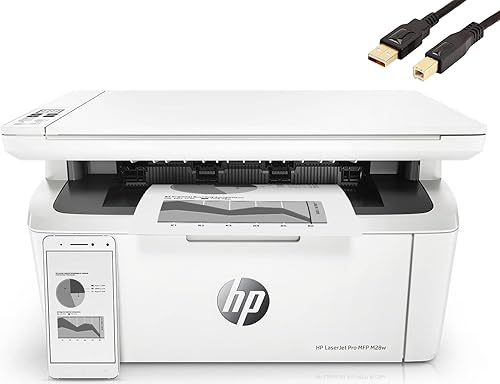 HP Laserjet Pro M28W Impresora láser monocromática inalámbrica todo en uno, copia de escaneo de impresión, Ethernet, velocidades de impresión de