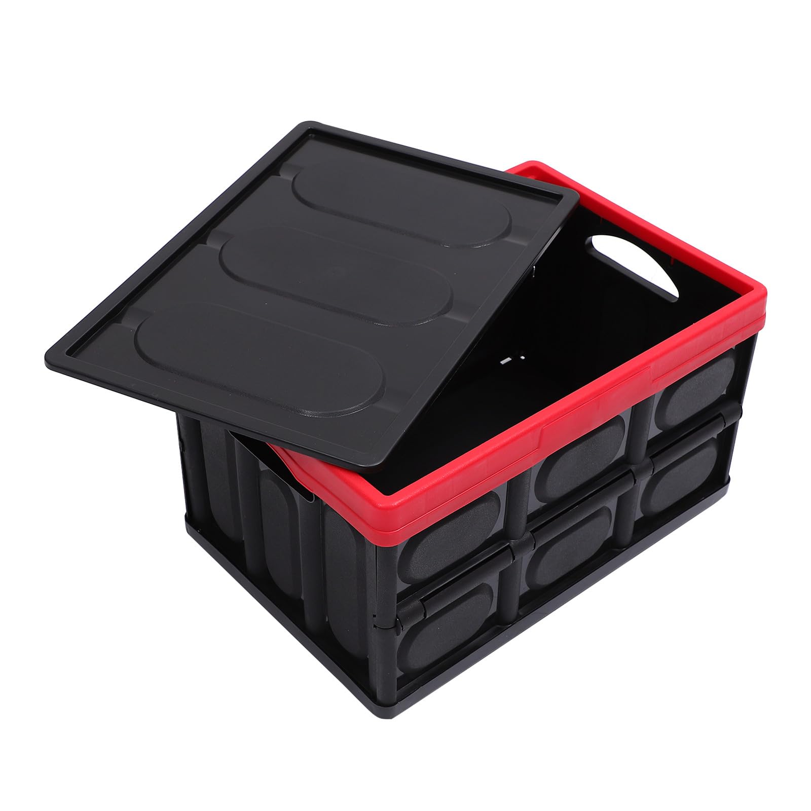Organisateur de coffre pliable 30L Mikikit en plastique ABS noir et rouge pour voiture