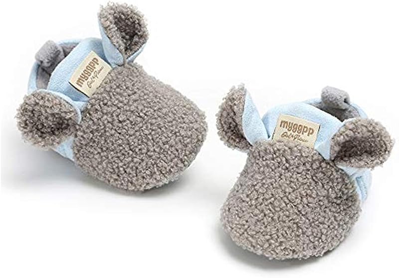RVROVIC Baby Boys Girls Cozy Fleece Boots with Non Skid Bottom Warm Winter Socks Slippers