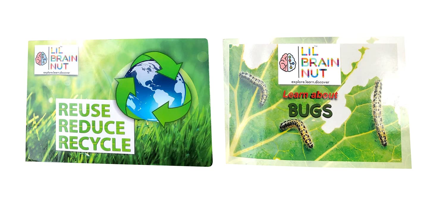 LIL BRAIN NUT Kid's Reuse, Reduce, Recyle and Amazing World of Bugs Book Set, Combo of 2