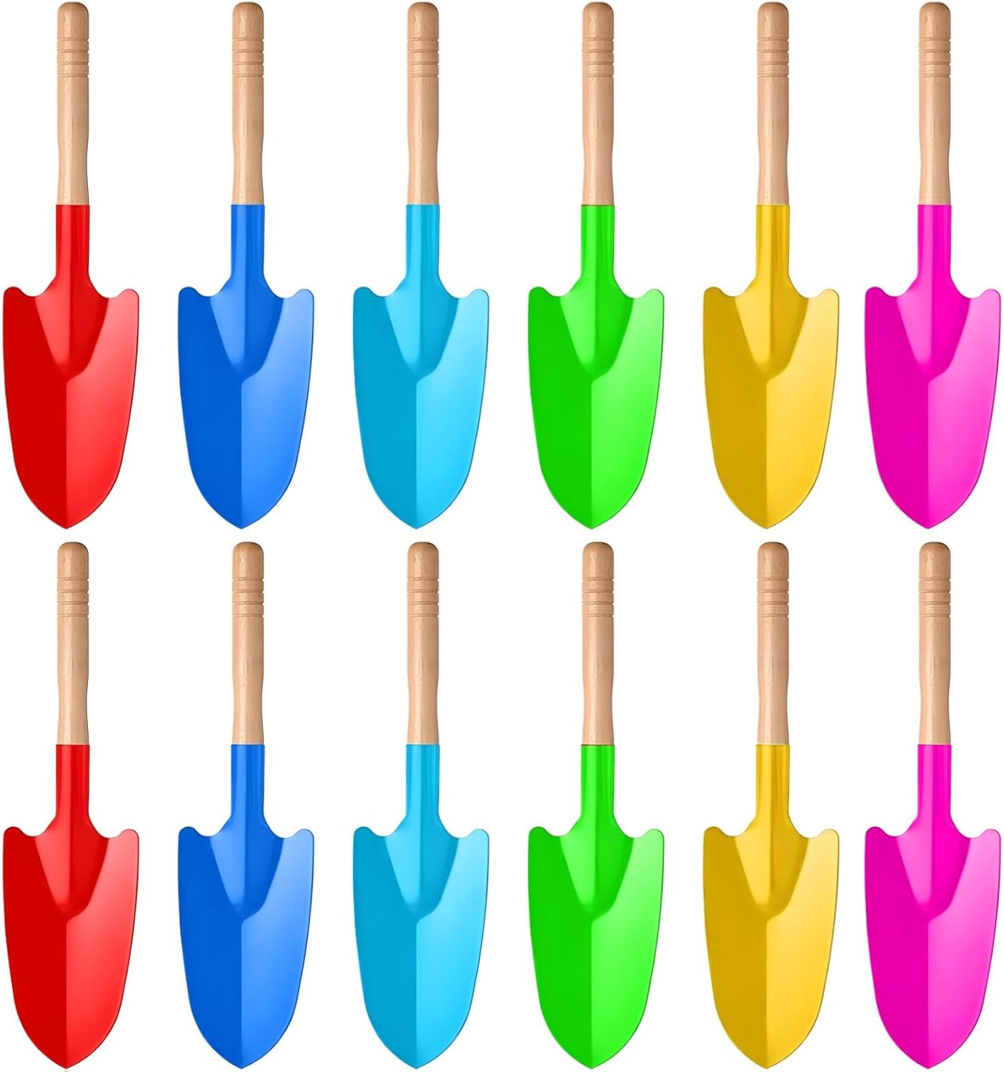 Play Sand Shovels for Gardening, Metal Beach Shovels, 12 Pcs, Toy Shovels, Iron Pointed Shovels, Gardening Tools, Multiple Colors (Colors Vary)