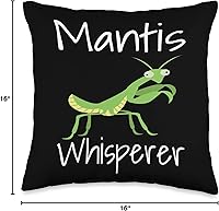 Vista 4 de Funny Praying Mantis Gifts Funny Whisperer Praying Mantis Humor Bug Lover - Almohada de 16 x 16 pulgadas, multicolor