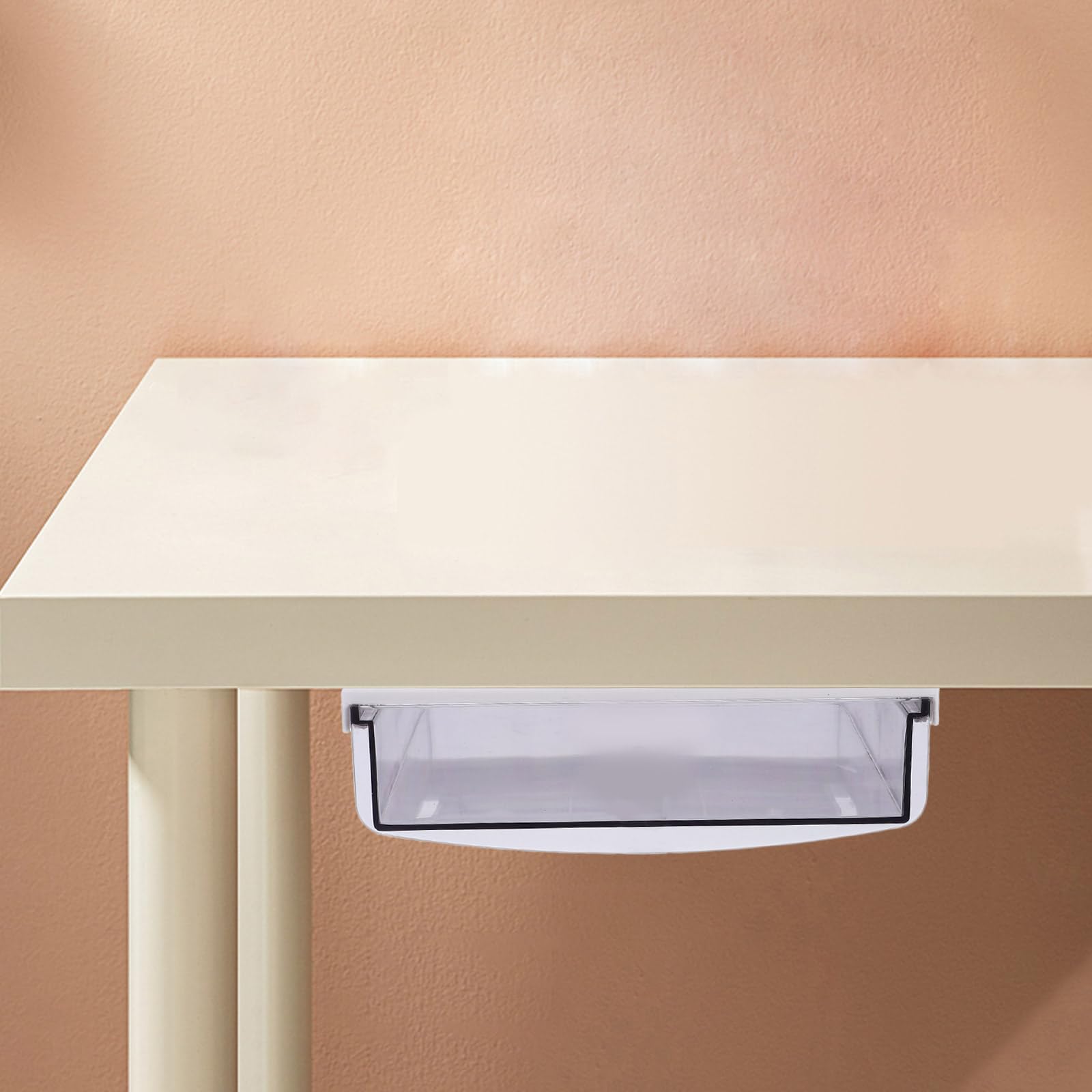 Contenitori portaoggetti in plastica, cassetto organizer da scrivania, vassoio autoadesivo estraibile for, scatola nascosta nera, organizzazione cancelleria e spazio di lavoro