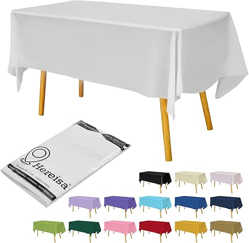 Miniatura 46 de Mantel desechable de alta calidad, paquete de 12, manteles de 54 x 108 pulgadas para fiestas, manteles decorativos para mesas rectangulares, mantel
