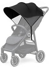 Protección Solar Funda Parasoles para Silla de Paseo, Toldo Respirable Universal para Bebés Cochecitos- Parasol Ajustable, Negro