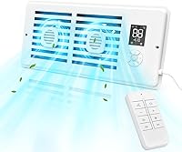 WeeLeeGoo Register Booster Fan for 4x10 Vents: 10-Speed Remote, Thermostat Control, Aroma Diffuser - White Wall/Floor HVAC Booster