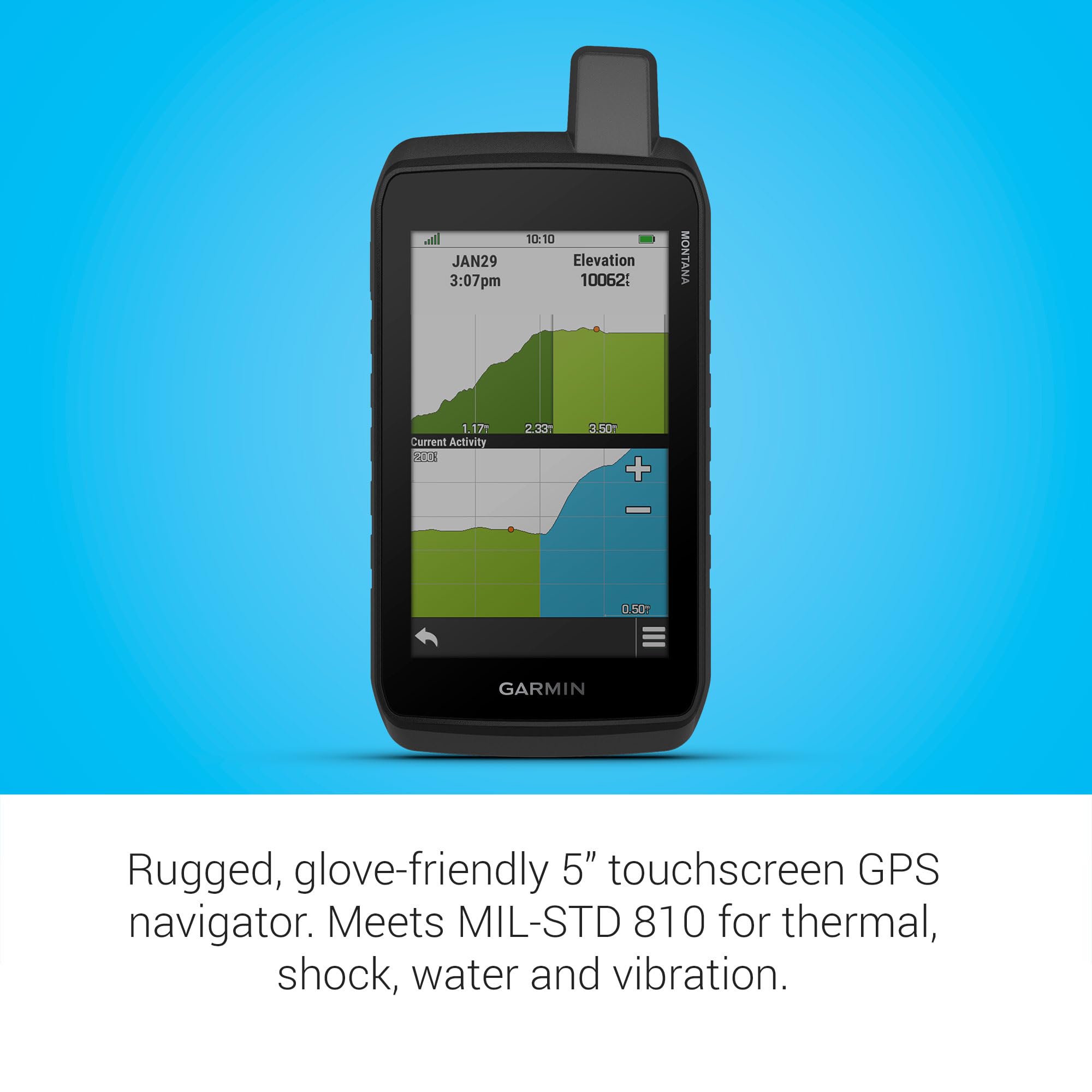 Garmin Montana® 710, Rugged GPS Handheld Navigator with Large 5-Inch Glove-Friendly Touchscreen, Satellite Imagery and Maps for Routing on Roads and Trails