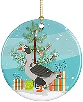 Vista 62 de Caroline's Treasures Bactrian Camel Adorno de cerámica de Navidad, decoración colgante de árbol de Navidad verde azulado para el hogar, vacaciones