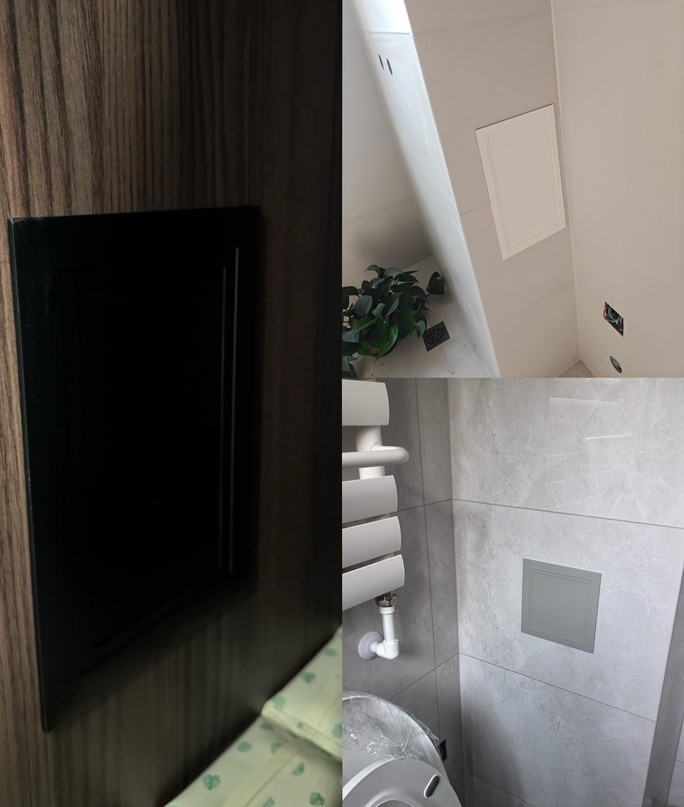 Trampilla Pladur Panel de acceso de yeso al ras de 12 x 12, instalación en cualquier lugar, válvulas de cierre de plomería, cables, sistemas eléctricos(Black,40x25cm(16x10in))