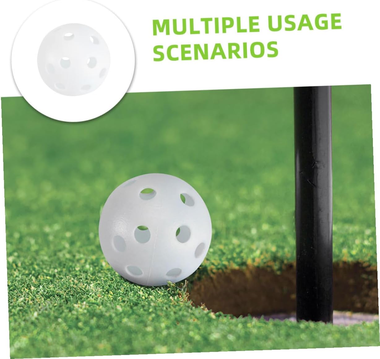 100pcs Plastic Golf Practice Balls 26-Hole Hollow Training Balls for Indoor Outdoor Golf Swing Exercise