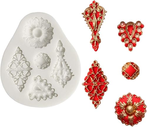 Miniatura 5 de Moldes para hornear de diamante, mini broche de joyería, moldes de silicona para fondant, cabujón, herramientas de decoración de pasteles, gema de