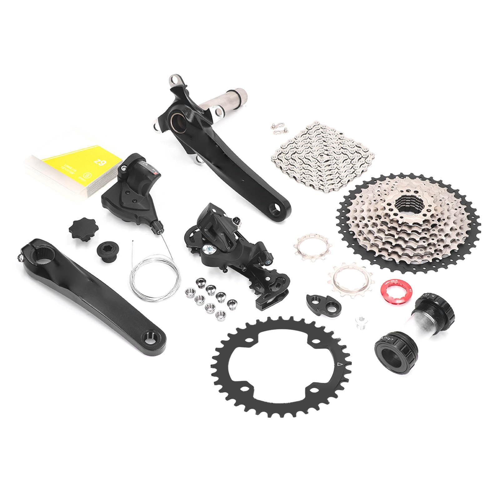 Bike Shifter, Drop Gear Design Aluminium Alloy High Strength Steel Plate Bike Rear Derailleur for Mountain (36T Chainring)