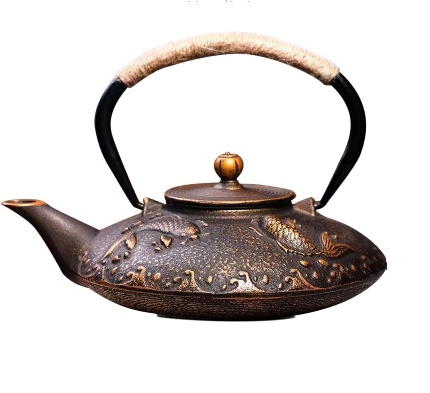 Tetera de Hierro Fundido, Tetera de Cerámica China, Tetera de Hierro Fundido de 800 ml, Tetera de Hierro Fundido con Filtro de Acero Inoxidable, Tetera, con Mango Antiescaldaduras