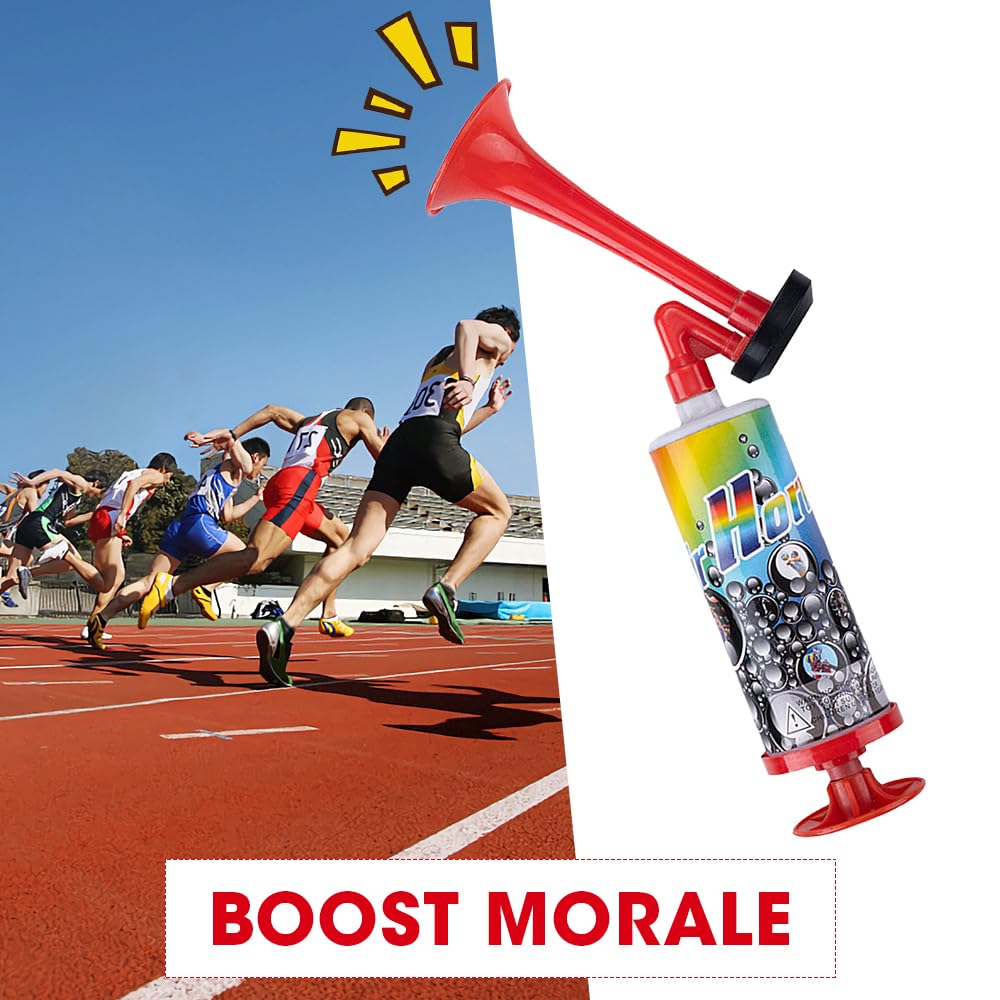 Tromba da Stadio, 2 Pezzi Trombetta da Stadio Forte,Corno da Stadio,Handheld Fanfare Air Horn Estremamente Forte,Tromba ad Aria Compressa per Feste,Partite di Calcio,Eventi Sportivi Rosso