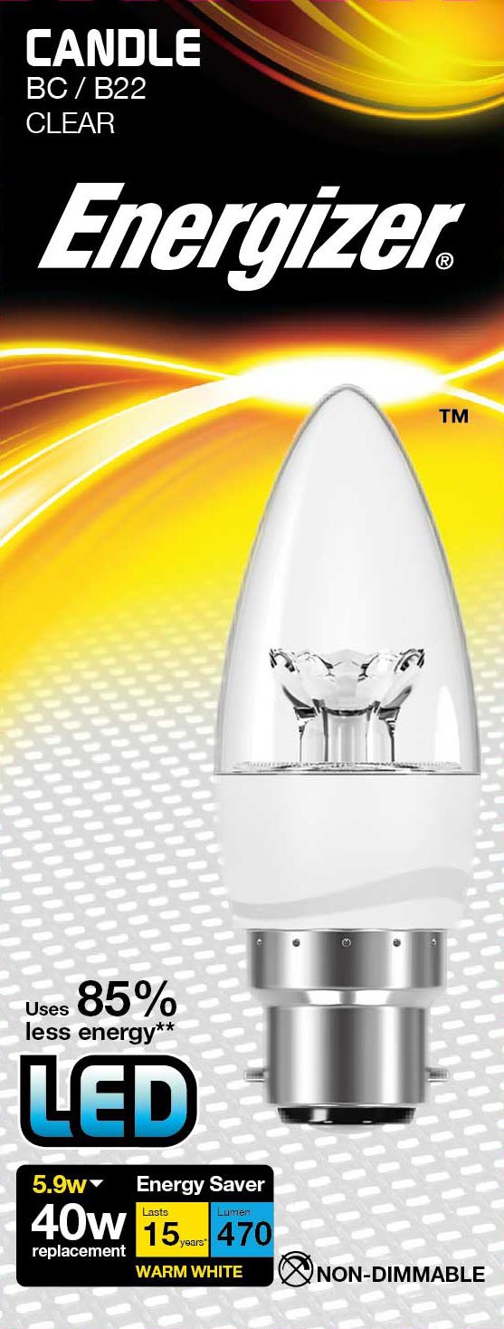 Energizer Eveready Led Candle B22 Warm 6W White