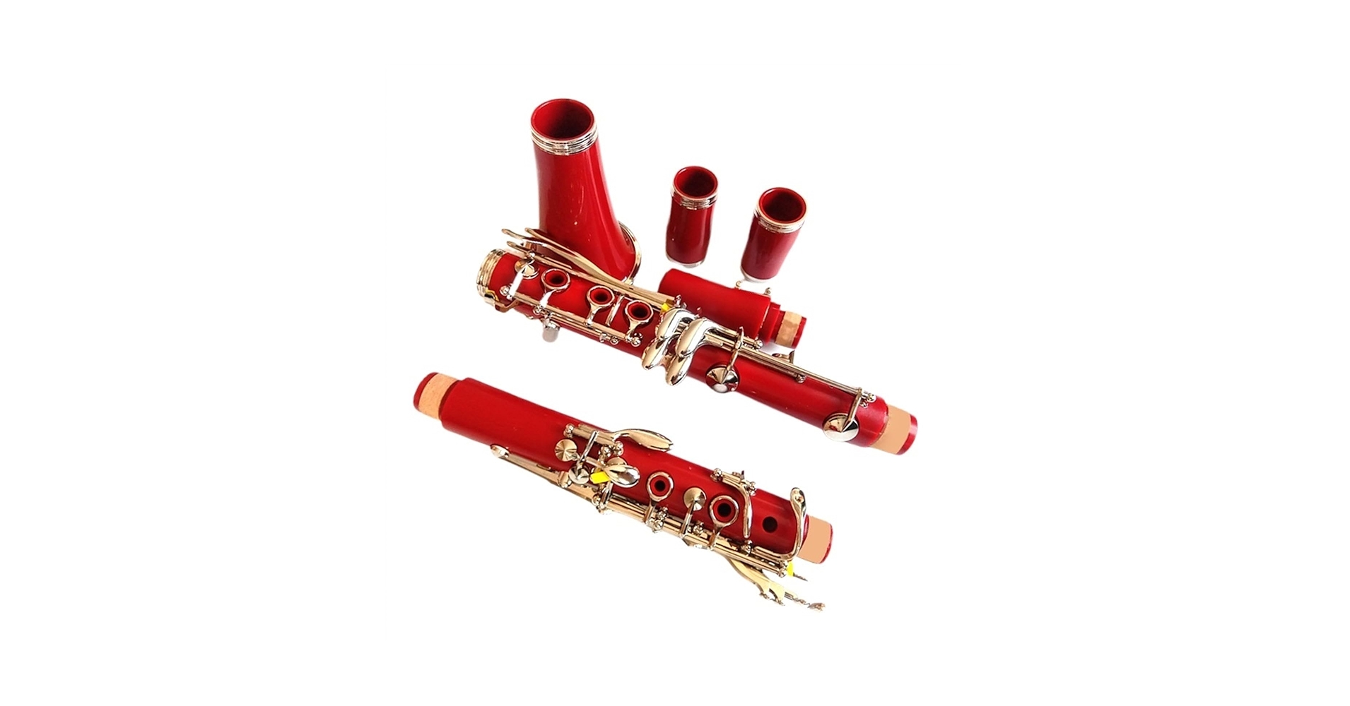 【2540】クラリネット 赤～ピンク系のお花封入 clarinetキーホルダー 2540】クラリネット 赤～ピンク系のお花封入 clarinetキーホルダー
