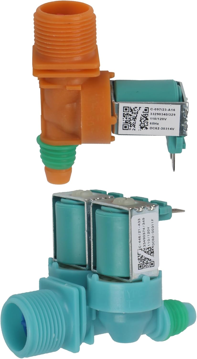 DC62-00311F、DC62-30314V Washing Machine Water Inlet Valve set Package for Samsung Washer 3992244 3992464 AP5966624 WA40J3000AWA PS11719654 EAP11719654 EAP11719664 Replacement Kit