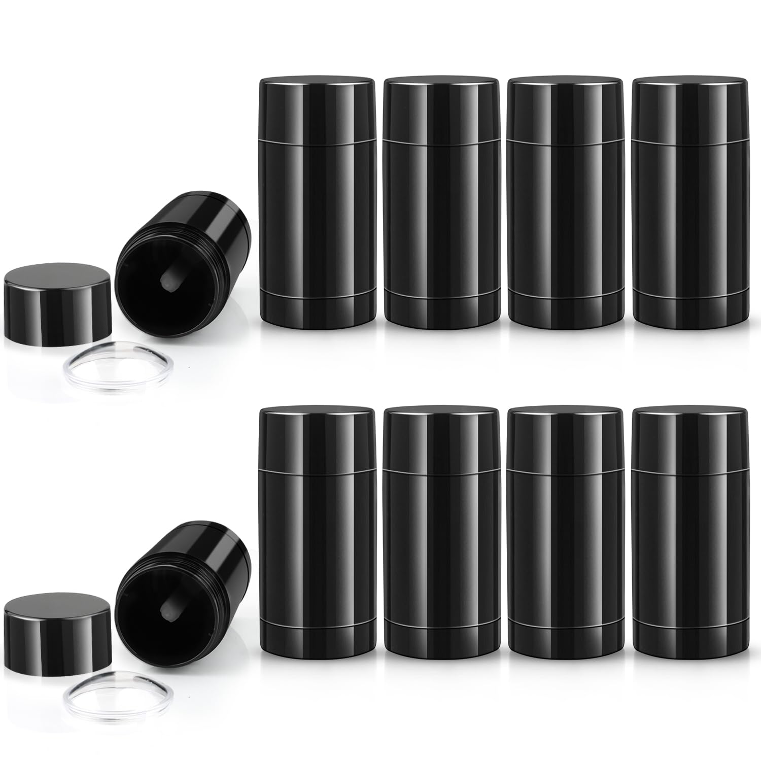 10 Pieces 30ml/1oz Black Deodorant Containers Plastic