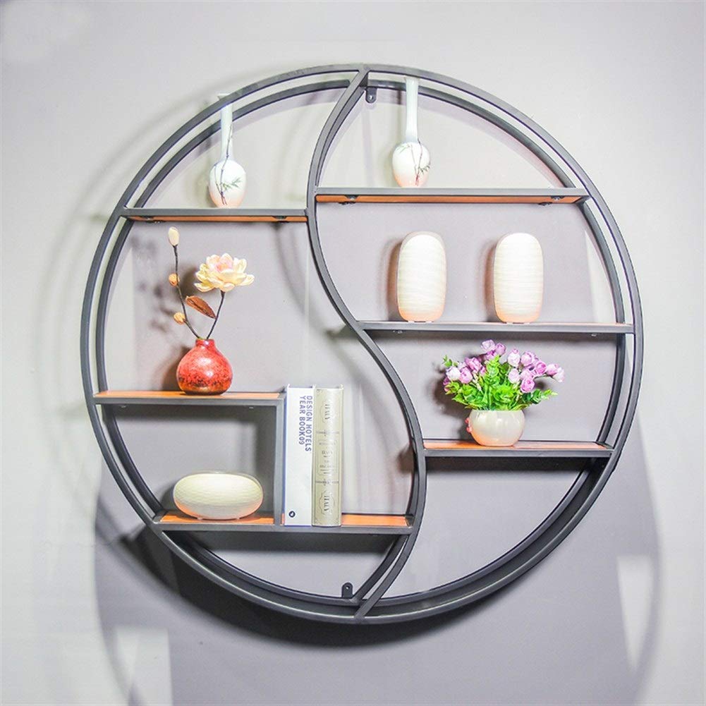 Étagère flottante ronde noire pour sublimer la déco du salon