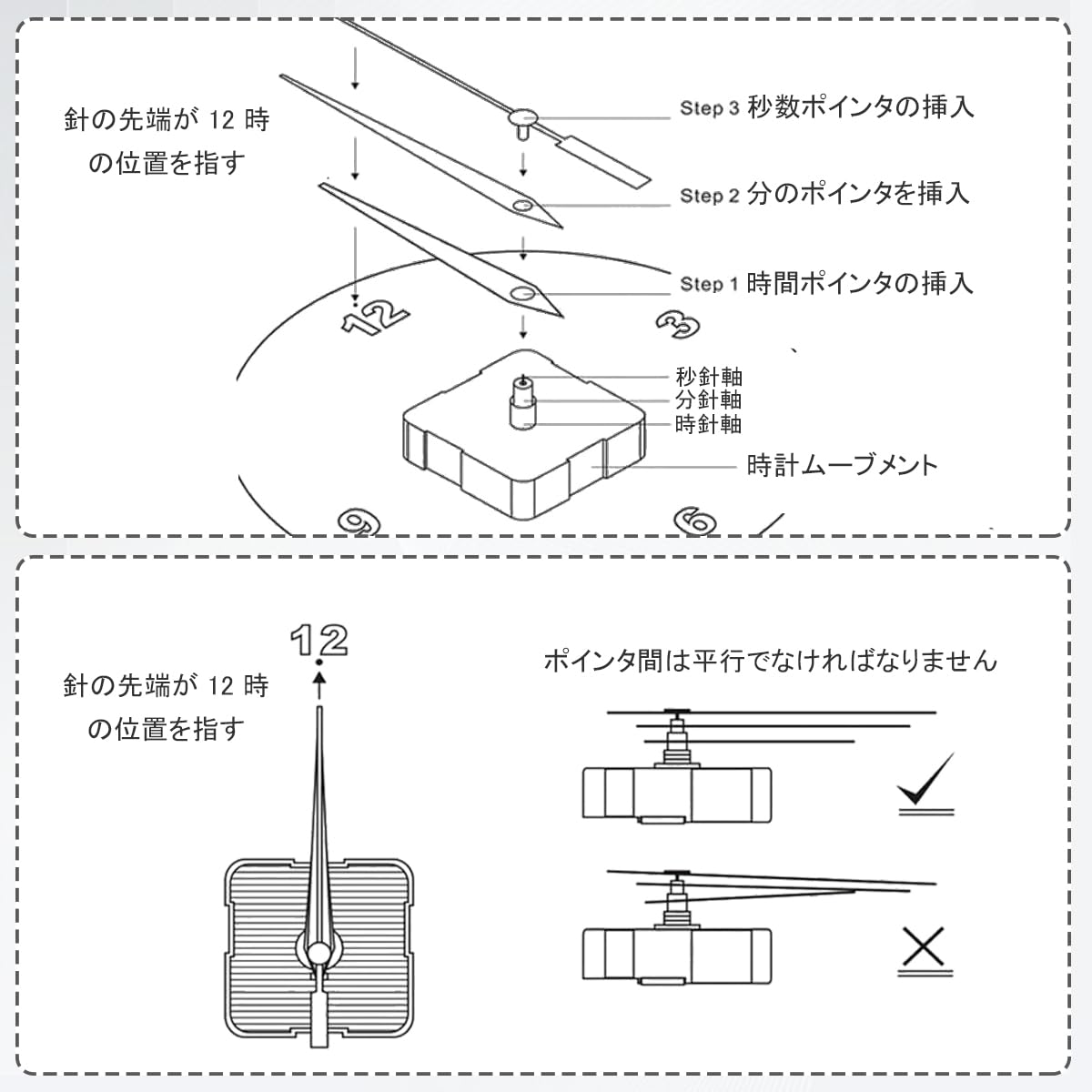 Amazon.co.jp: DONGFANGB 時計ムーブメント 時計シャフト 針セット