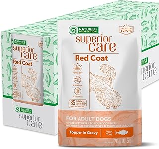 Nature's Protection Superior Care Hundefutter Nass mit Thunfisch - Getreidefreies, hypoallergenes Nassfutter für Hunde mit rotem & braunem Fell - Omega 3 - Haut, Fell & Tränenflecken (24 x 70g) product image