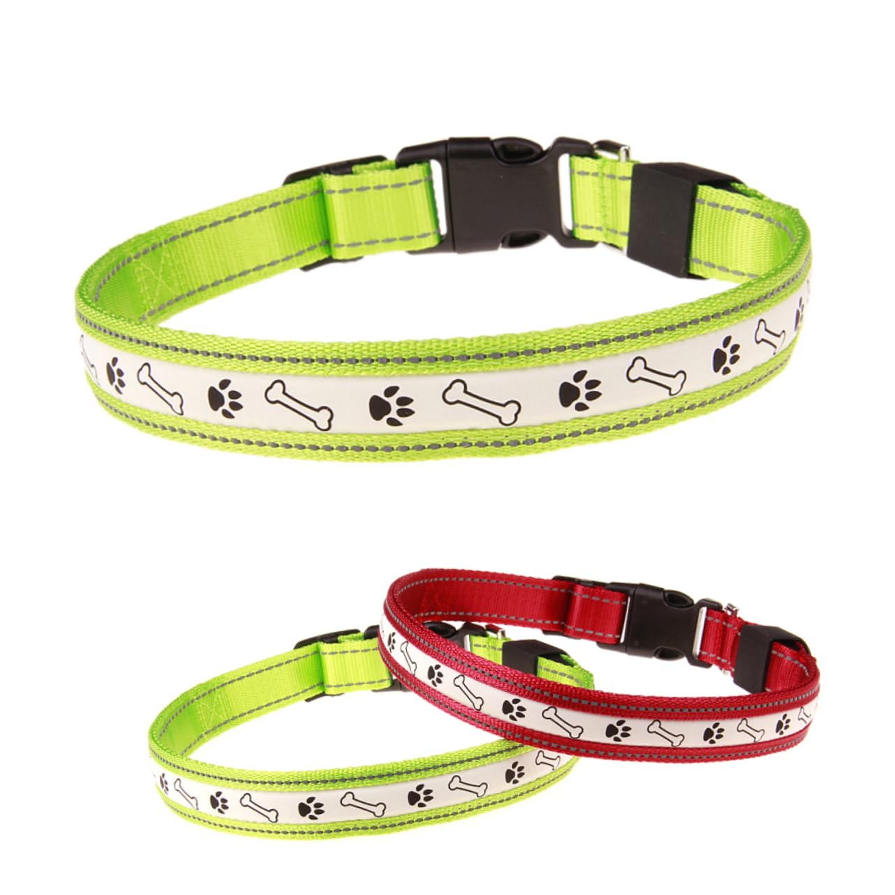 BESPORTBLE 3pièces Collier LED Clignotant Rechargeable pour Chien Lumineux Et Ajustable Sécurité Vert