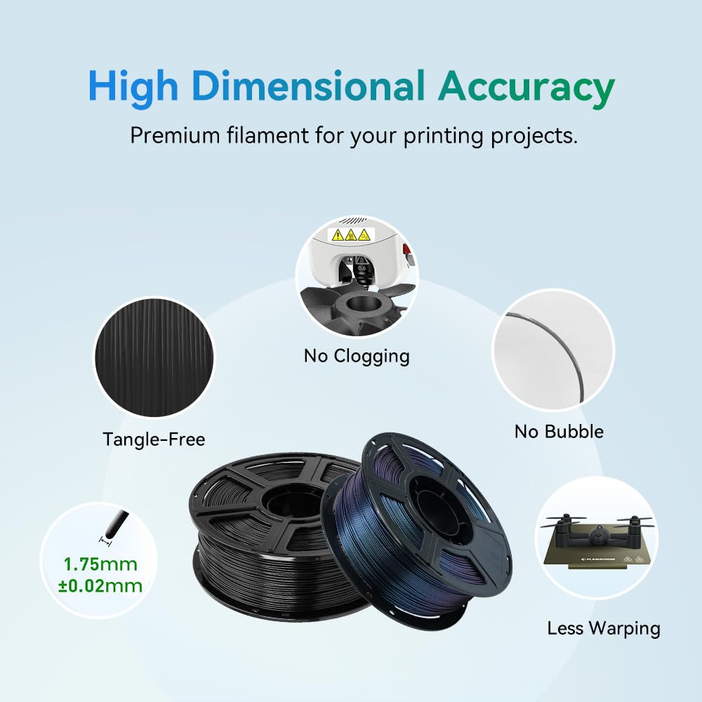 FLASHFORGE Filamento ASA 1,75 mm, filamento per stampante 3D Anti-UV ASA, precisione dimensionale +/-0,02mm, Resistente al calore e alle intemperie, perfetto per la stampa di parti funzionali esterne