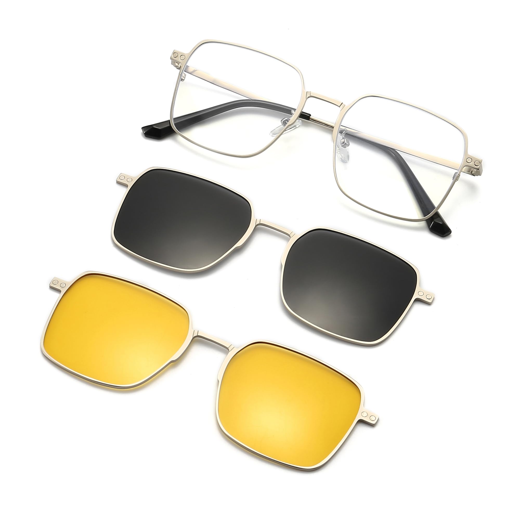 Cyxus Magnetic Clip-On Sunglasses Polarized Men Women UV Protection for Night Driving Fishing Golf Cycling P1573