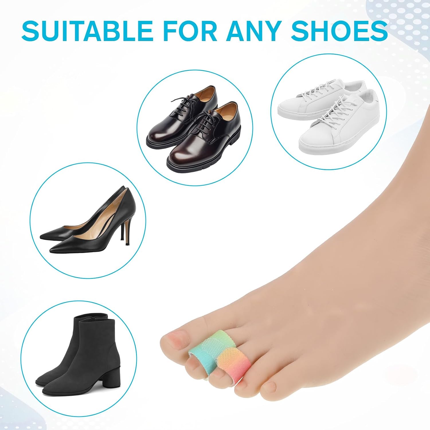 12 PCS Buddy Tape Finger Straps Adjustable Finger Splint Fingers Buddy Wraps With Padded Hook and Loop Washable and Reusable Toe Straighteners for Curled Toes Fingers Support 2 Sizes