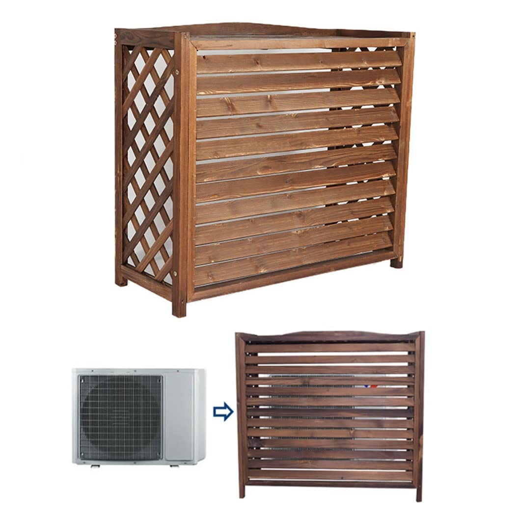 Air Conditioner Privacy Fence Screen, Weatherproof Shutters Central Air Conditioner Covers For Outside Units, Plant Display Rack Storage Shelf (Size : 86x35x80cm)